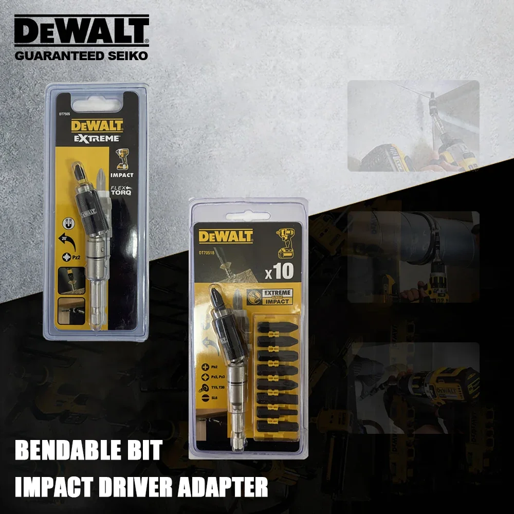 Dewalt Impact Drill Bit Extension Rod DT7505 DT70518 1/4 Inch Bendable Suitfor Narrow Spaces for Wood Metal and Cement Working