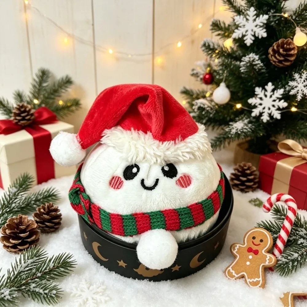 New Christmas Dumpling Squeeze Toys Santa Claus Elk Doll Sensory Toy with Tray Snowman Pinching Gifts