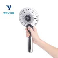 1PCS LED Shower Head Digital Temperature Control Shower Sprayer 3 Spraying Mode Water Saving Shower Filter