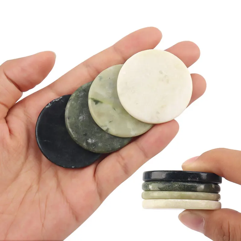 1pc Glue Pallet Eyelashes Extensions White Green Jade Stone Reusable False Eye Lashes Adhesive Pallet Pad Holder Makeup Tools