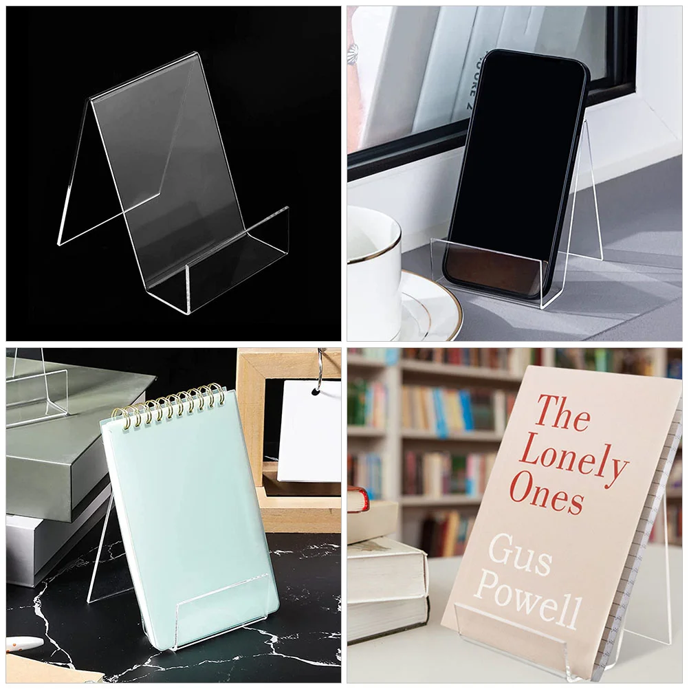 3 Pcs Transparent Display Stand Book Rack Magazine Acrylic Easel Clear Showing for