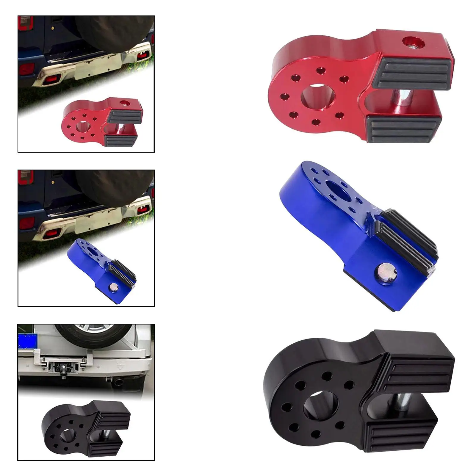 

Generic Winch Shackle Mount Towing Accessory Automotive Towing Tool Aluminum Alloy Connector Towing Hook Mount for Truck