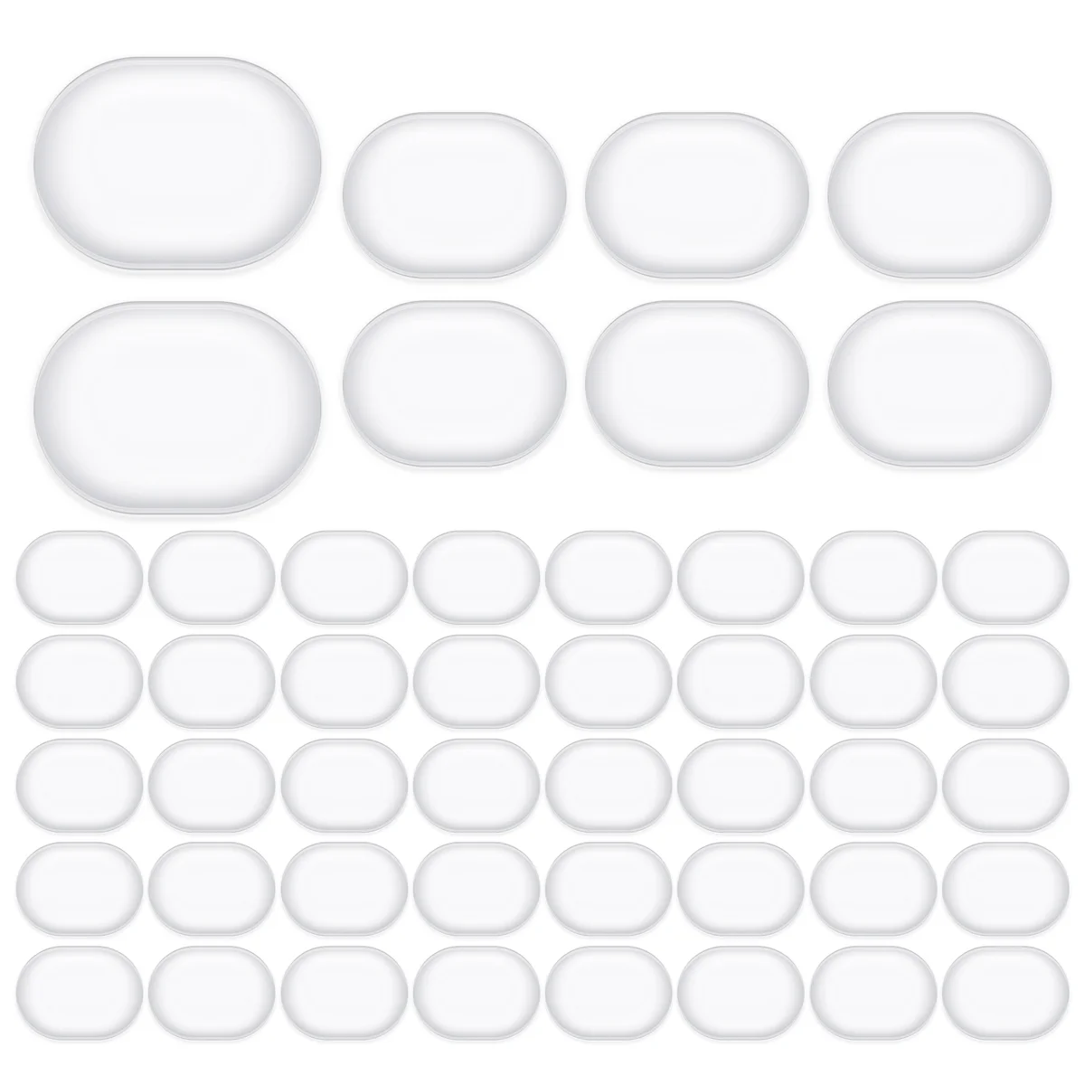 【STOCK】48 Pcs Drum Dampeners Gel Pads Silicone Drum Silencers Soft Drum Dampener Drum Mute Pads Dampening Gel Pad(Transparent)