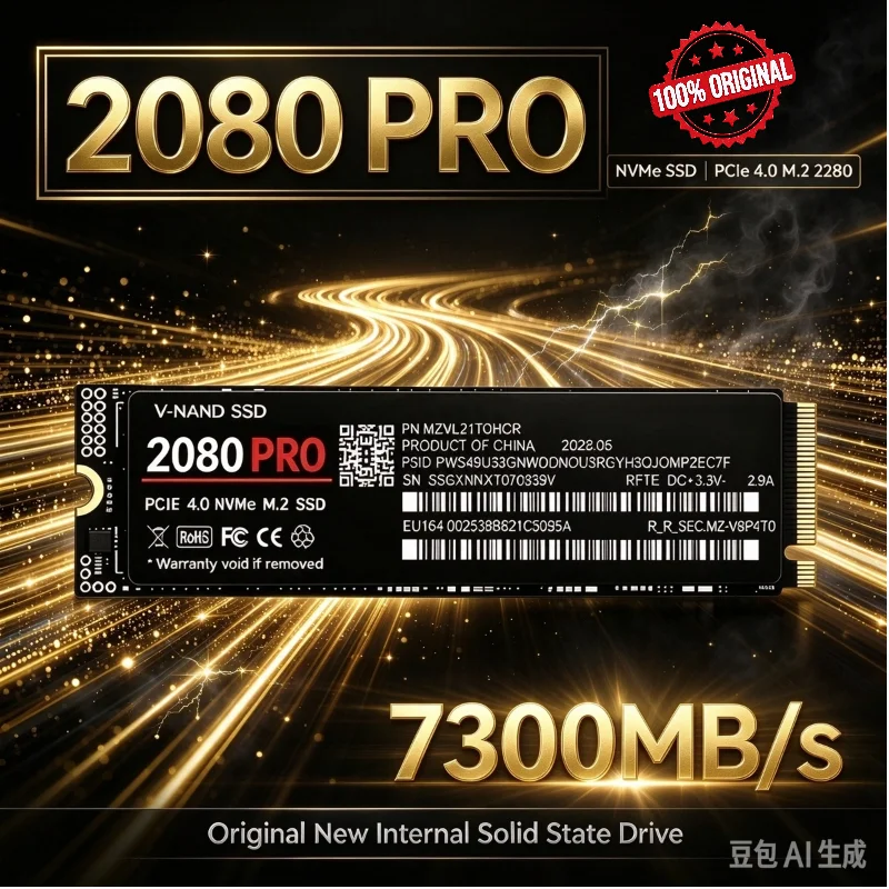 100% Original 2080 PRO SSD PCIe 4.0 NVMe M.2 2280 2TB 4TB Large Capacity Solid State Drive Upgrade for Gaming PC & Notebook