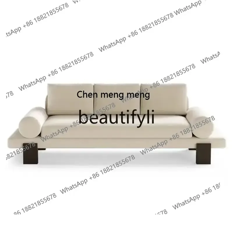 

Скандинавский простой диван из цельного дерева, кремовый стиль, домашняя отельная кровать и двойной тройной диван для завтрака