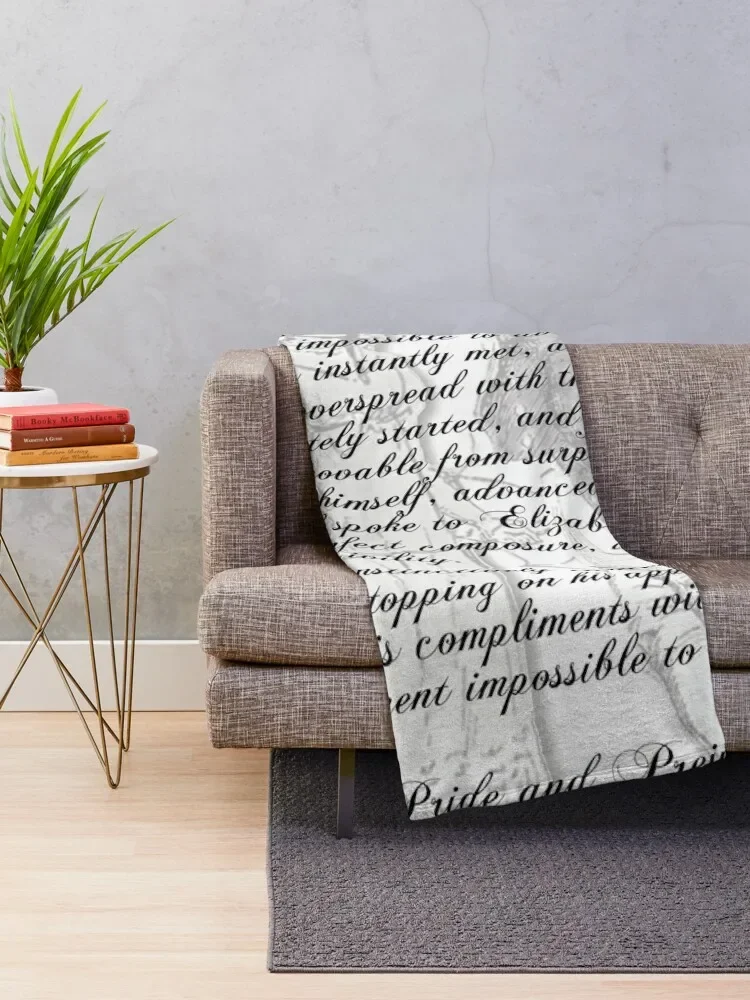 Pride and Prejudice Quote—Jane Austen themed Throw Blanket Luxury Giant Sofa Cute Blankets