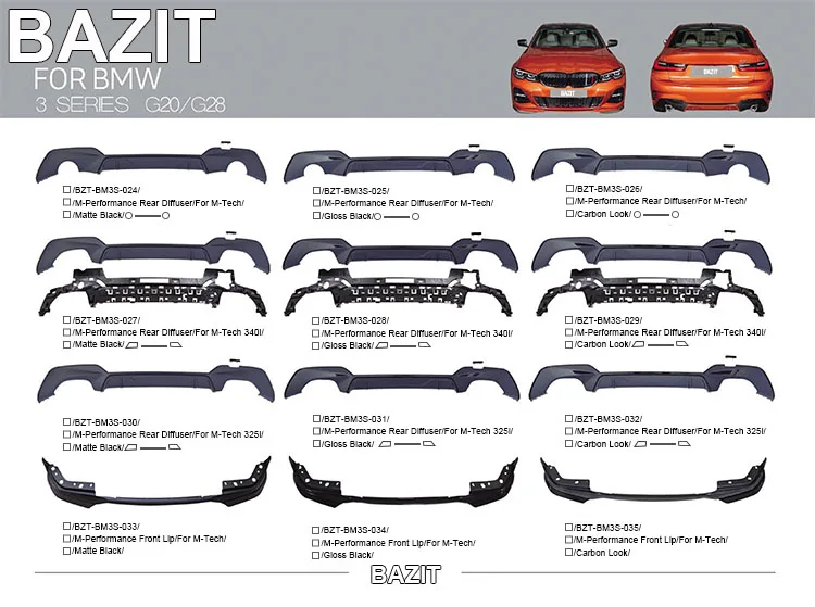 Suitable for BMW 3 Series G20/G28 340I M- Performance rear lip carbon appearance G20/G28 rear splitter view 2