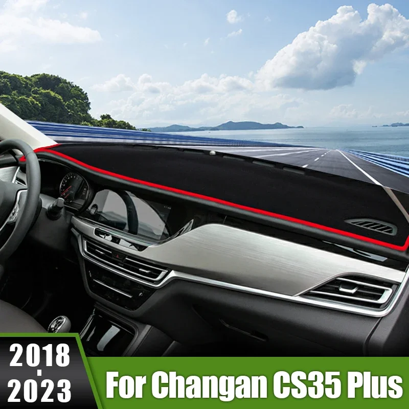 

Для Changan CS35 Plus 2018 2019 2020 2021 2022 2023 солнцезащитный ковер для приборной панели автомобиля ковер с защитой от УФ-лучей нескользящий защитный коврик аксессуары