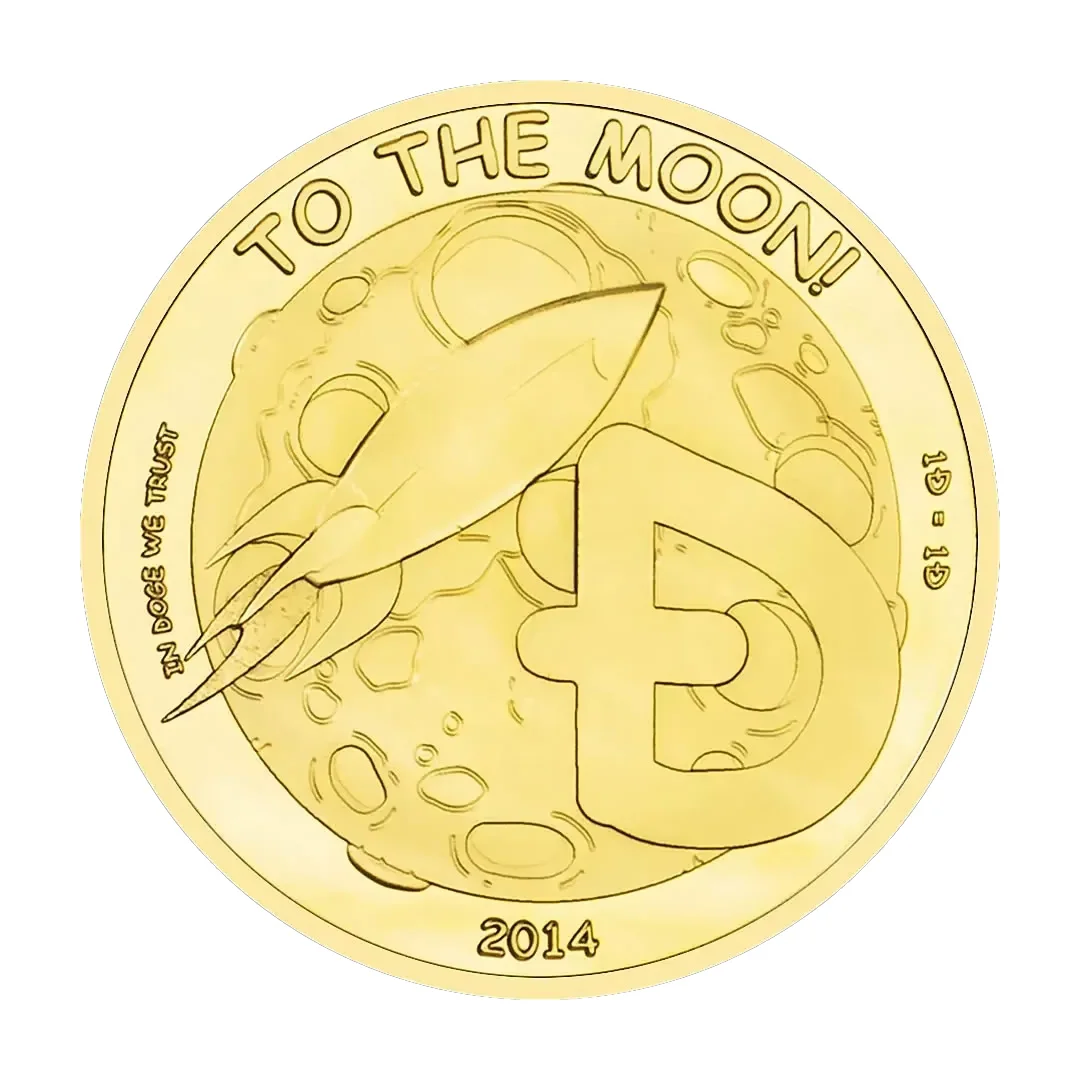 To The Moon Collection Art Souvenir Coin Home Decoration Golden Plated Funny Dogecoin Collectible Coins
