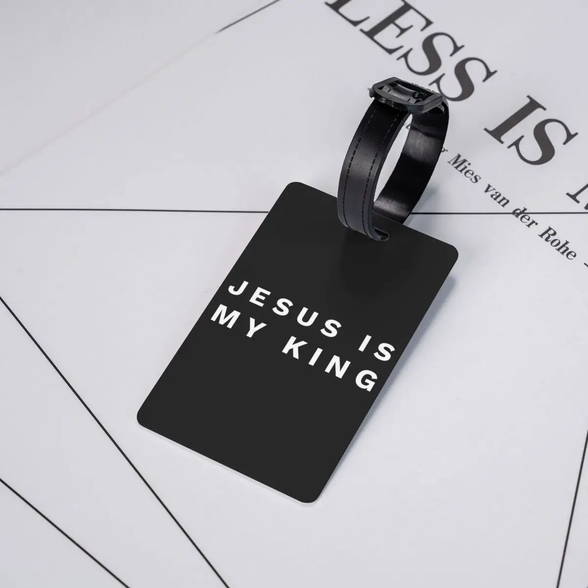 Custom Jesus Is My King Luggage Tag Privacy Protection Catholic Christian Faith Baggage Tags Travel Bag Labels Suitcase