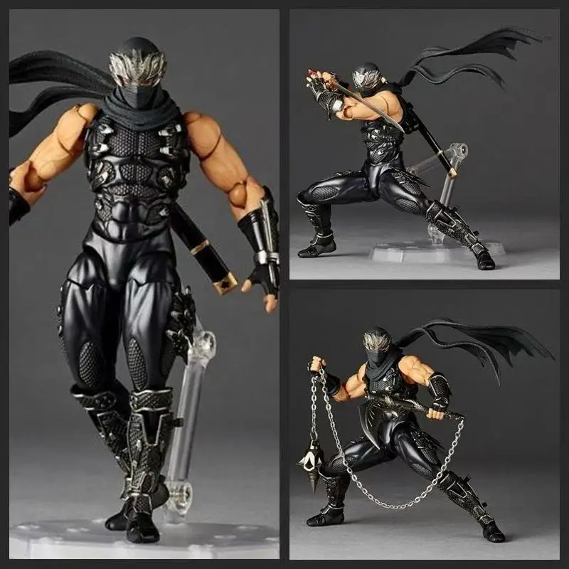Kaiyodo Revoltech Amazing Yamaguchi Ryu Hayabusa 1/12 Scale Ninja Gaiden Anime Action Figure Collectible Model Toy Doll Ornament