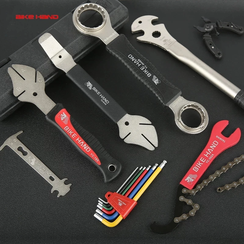 BIKE HAND Bicycle Repair Tools Kits Freewheel Chains Disc Correction Central Axis Pedal Wrench Chain Snap Plier Allen Key Tool