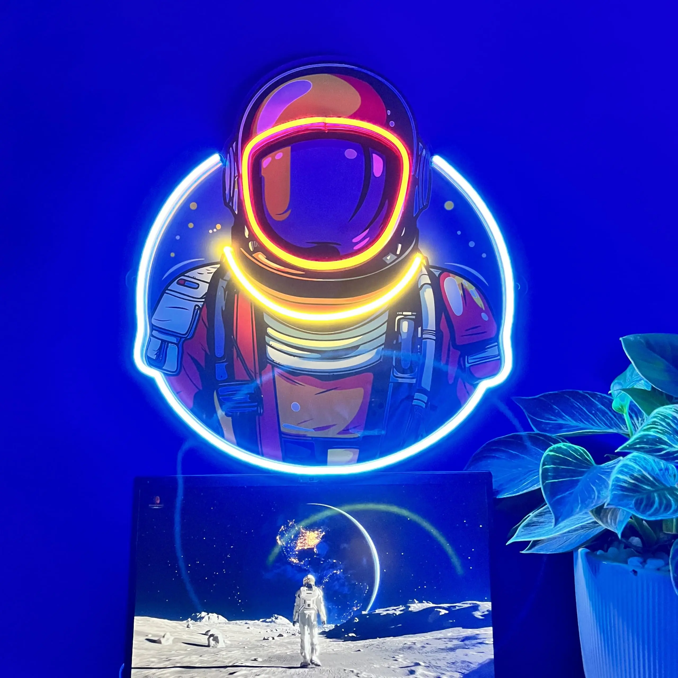 

Astronaut Neon Sign Printing UV LED Neon Light Sign for Wall Art Decor Bar Beer Home Decor Teens Boy Game Room Sign Bedroom Lamp