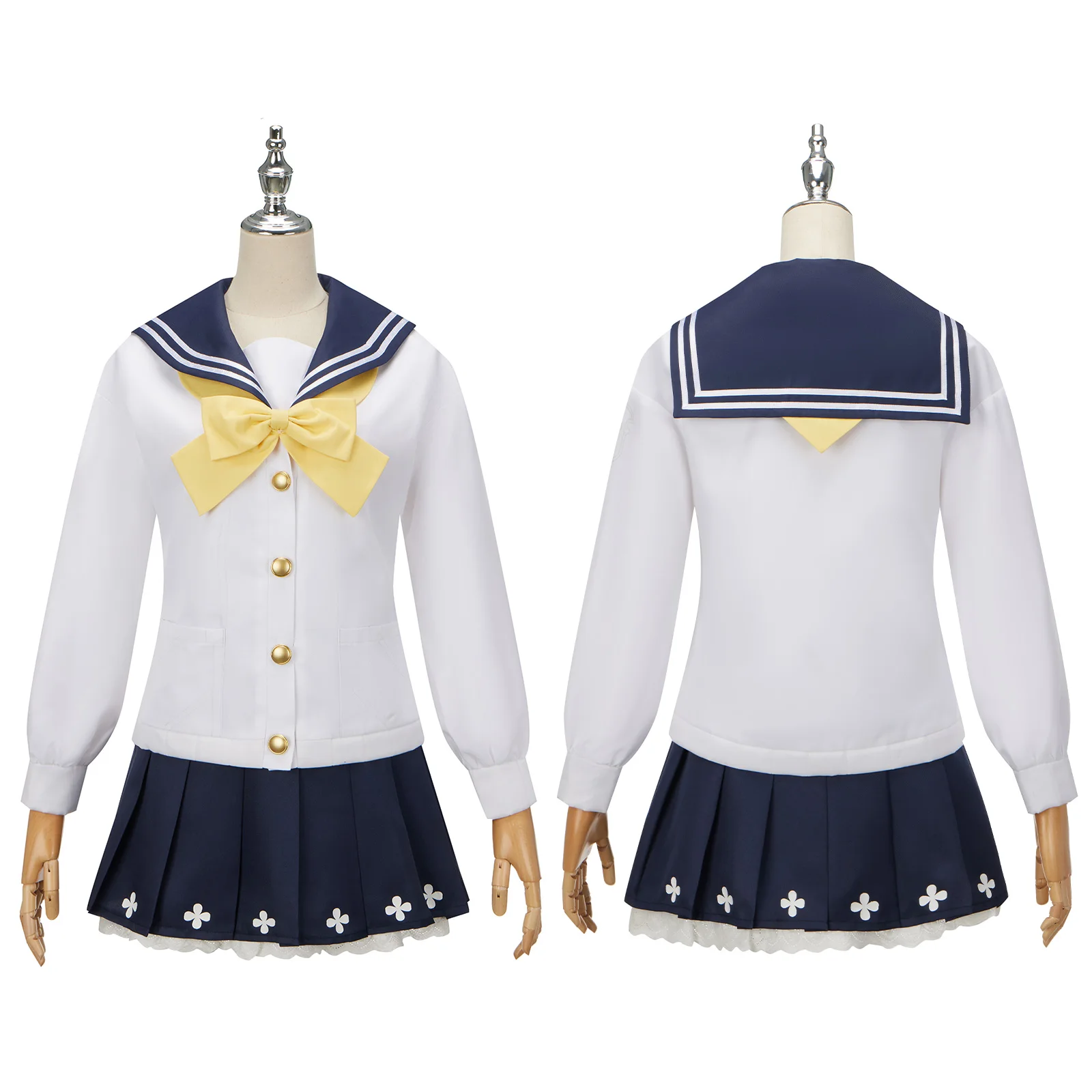 Blue Archive Ajitani Hifumi Customize Cosplay Costume Adult Sailor Suits JK Uniform Jacket Bow Halloween