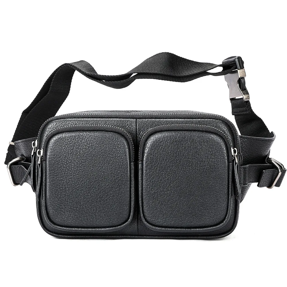 Latest Designer Waist Bag For Men Male Genuine Leather Fanny Pack Big Capacity Summer Outdoor Belt Pouch Bags For Man Waist Pack