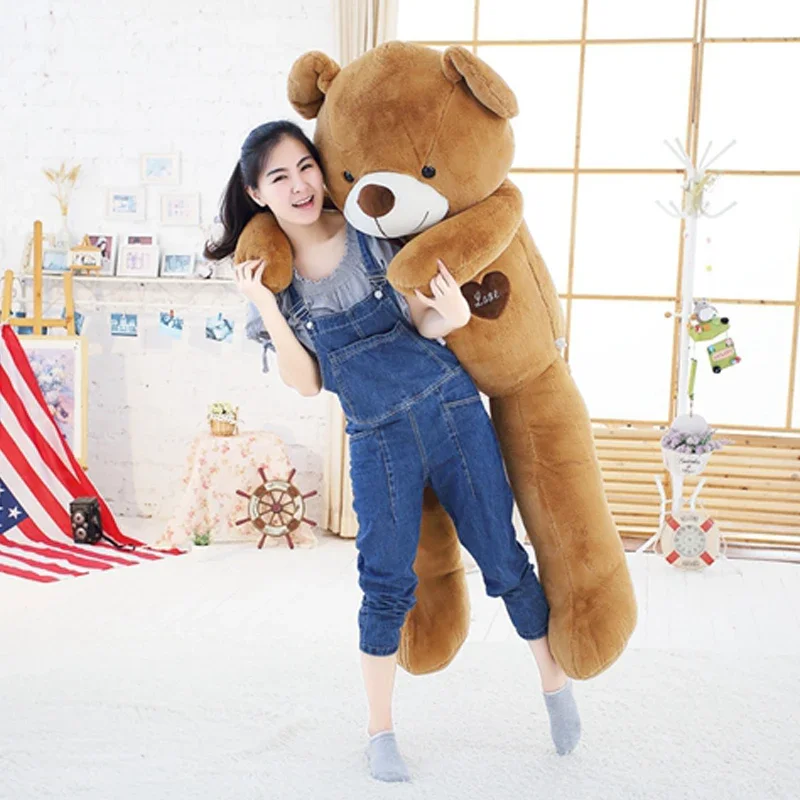 Soft Big Teddy Bear Stuffed Animal Plush Toy With Ribbon 80cm100cm Kawaii Large Bears For Kids Giant Pillow Doll Girlfriend Gift