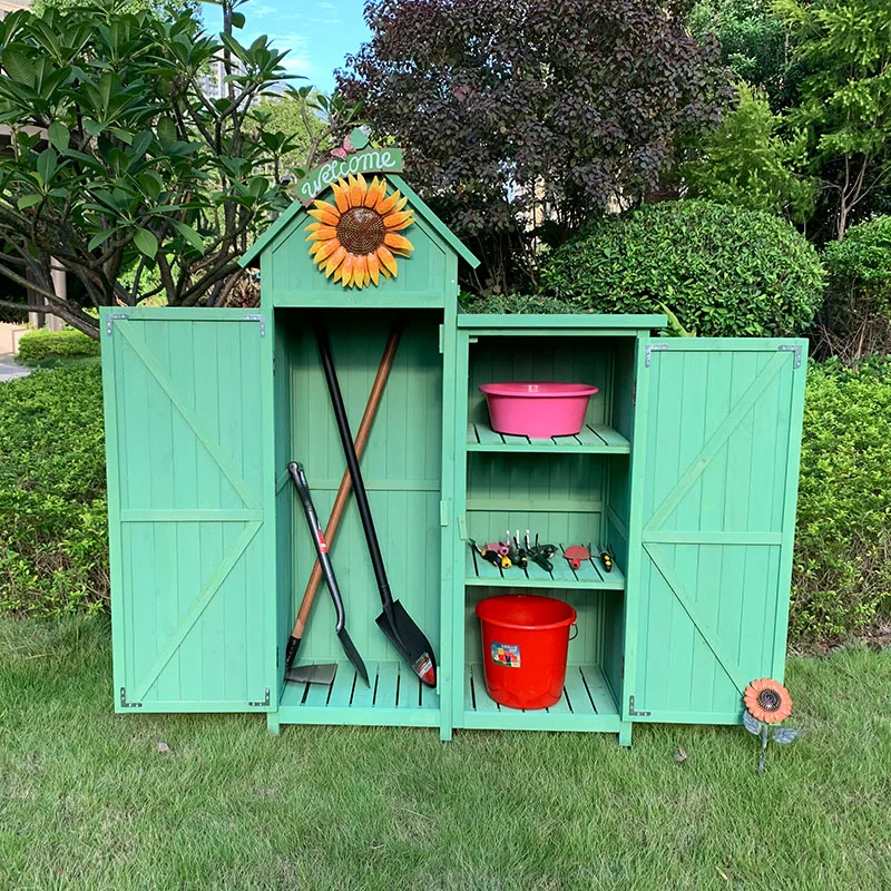 Gardening courtyard solid wood cabinets, European-style tool boxes, waterproof sunscreens, sundries, farm tool storage cabinets