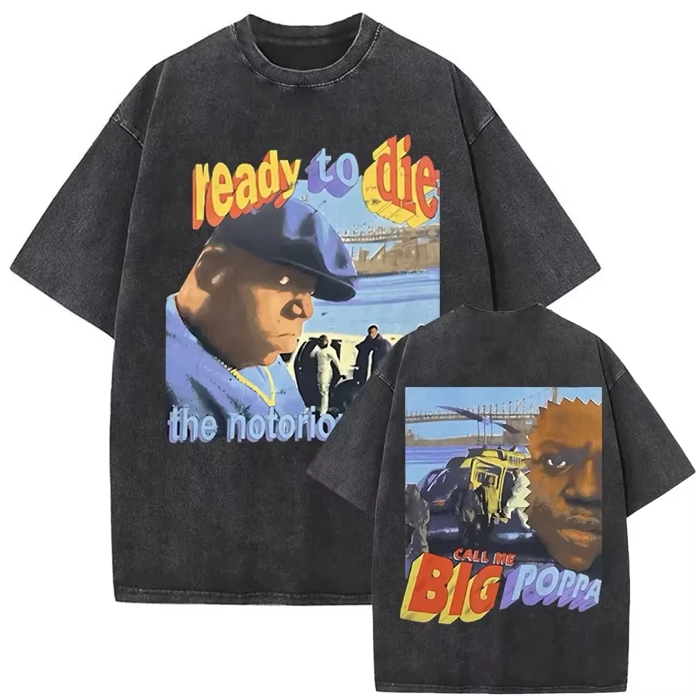 

Футболки с графическим принтом в стиле рэпера The Notorious Biggie Smalls, мужские и женские, оверсайз, в стиле Харадзюку, винтажные, из выстиранного хлопка, летние, новые