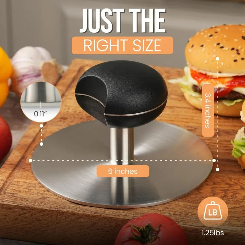 6 Inch Heavy Duty Multifunctional Press Accessory For Patty And Bacon Making
