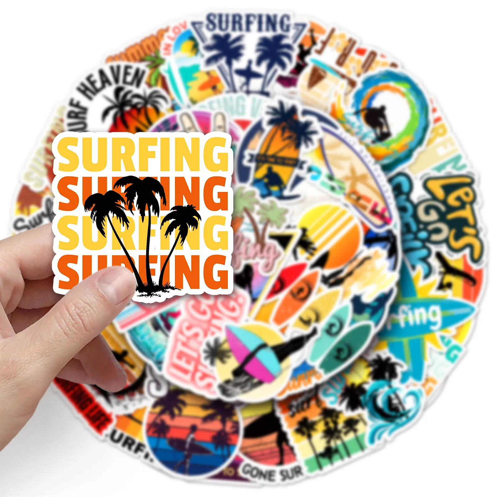 10/30/50PCS Sports Surfing Stickers Cool Graffiti Decoration Luggage Phone Case Surfboard Skateboard Water Cup Waterproof Decal