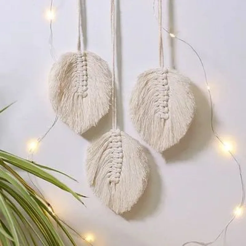 Boho Star Decorazione da parete per la casa Corda di cotone fatta a mano Asilo nido per bambini Decorazioni per la camera dei bambini Acchiappasogni Ornamenti Regalo artigianale