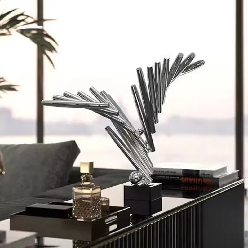 Modern Abstract Art Deco Desktop Cabinets Eco-Friendly Stainless Steel Sculpture Bottles for Office or Wedding Decorations