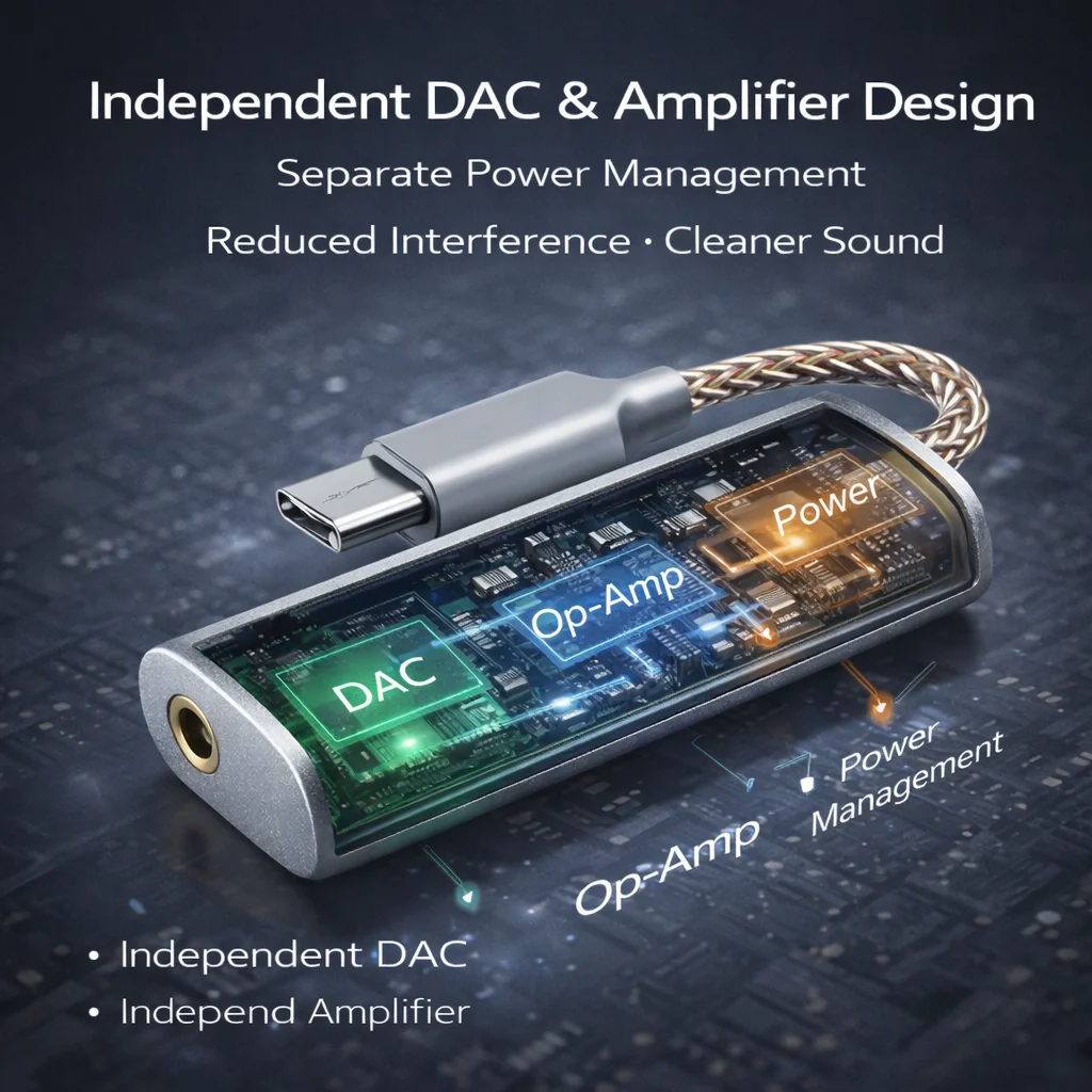 Adapter audio USB-C DAC LY Tech ES9318, 32bit 384kHz DSD256, bez sterowników, dla Androida, iPada, Windowsa, MacOS — zdjęcie produktu 6