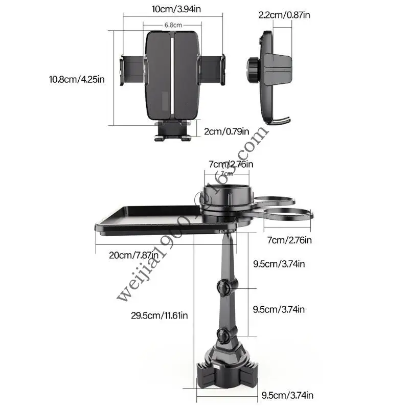 2 in 1 자동차 컵 홀더 전화 스탠드 홀더 확장 가능한베이스 360도 회전 목 h05a