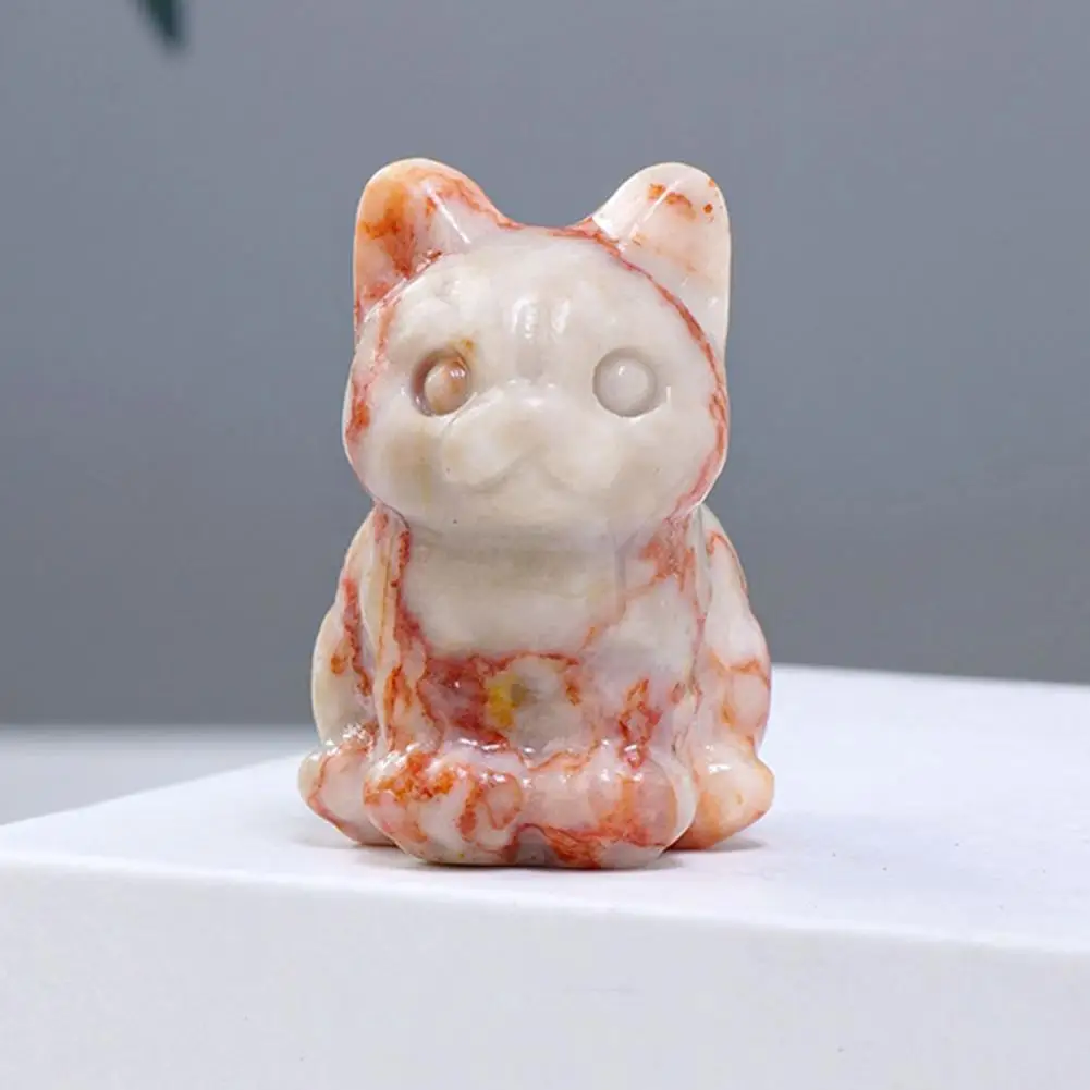 ومن ناحية منحوتة الشفاء تمثال الحيوان ، تمثال القط لطيف ، حجر الكريستال الطبيعي ، الريكي الأحجار الكريمة الحرفية ، ديكور المنزل ، هدية عيد ، 1.2"