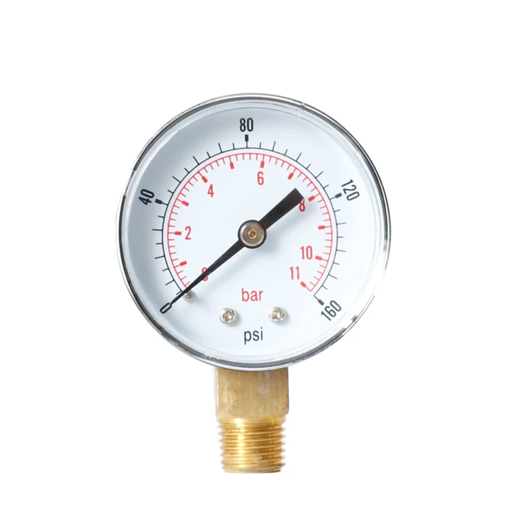 Air Water Fuel Oil Hydraumatic Pressure Gauge 50mm 1/8