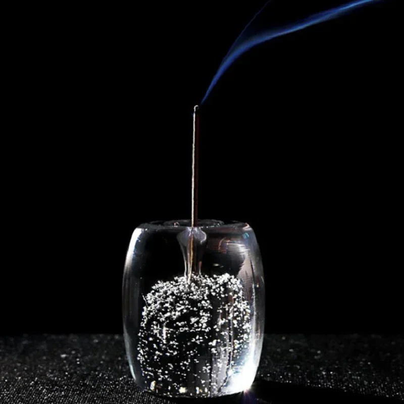 Creative Japanese-style Incense Burner Mini Artificial Crystal Glass Foam Incense Sticks Holder Teapot Lid Holder 4.6cm