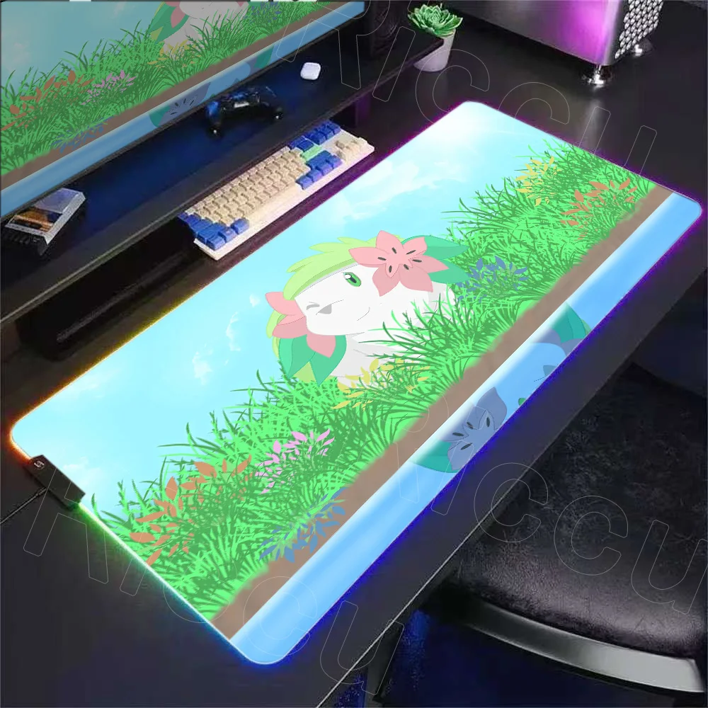 

Colorful RGB Gaming Keyboard Rug PC G-gengar Shaymin Cabinet Mousepad Laptop Japan Cool Anime Mouse Pad XXL P-pokemon Desk Mat