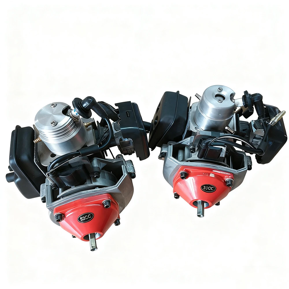 

Remote Control Boat Model Engine Metal 33cc Large Displacement White Shark Water-cooled Engine Model with Clutch Modified Toy