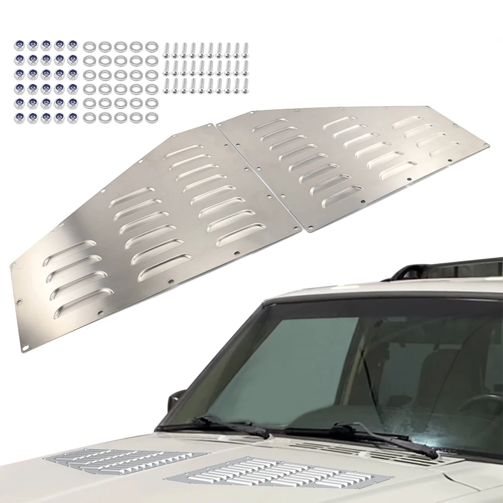 Jeep Parts Accessories 2PCS Hood Louver Fit For Jeep XJ Cherokee 1984-2000 2001 Louvers Aluminum Hood Bolt On Vent Panels Kit