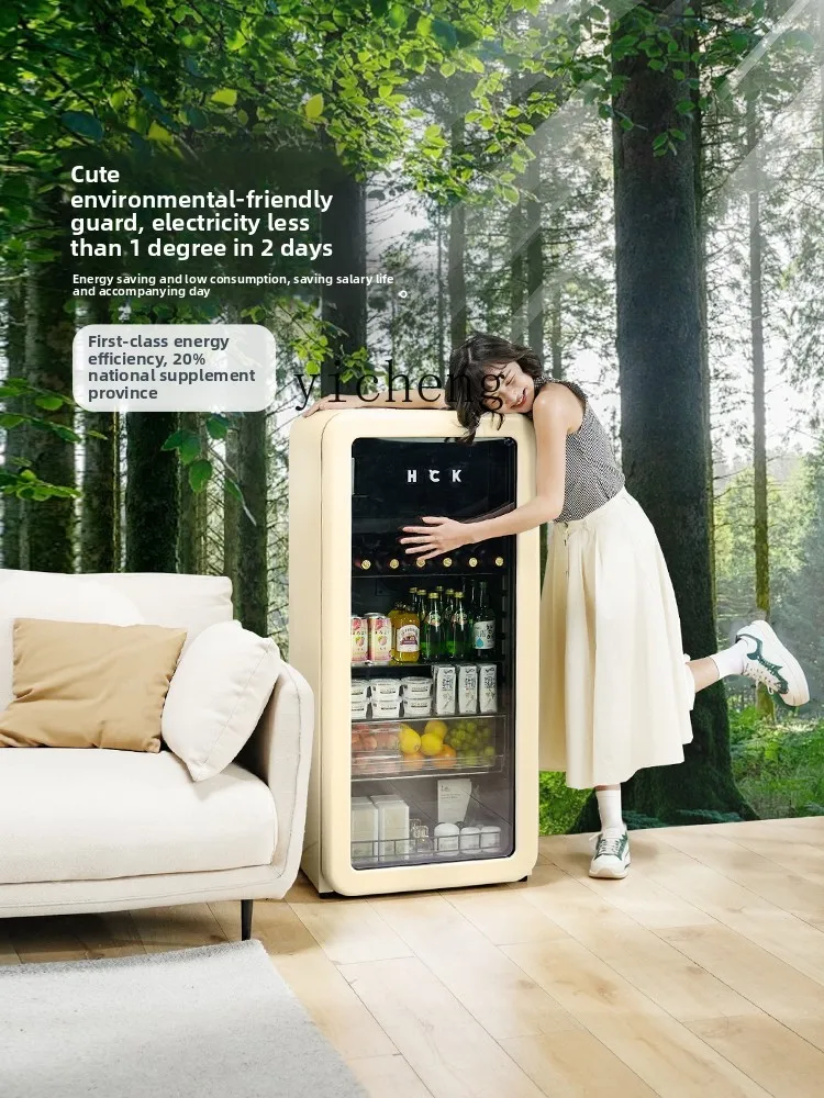 

XL4 Ice Bar Dundun Bar Freezer Refrigerated Cabinet Home Living Room Fresh-keeping Cabinet Beverage Small retro