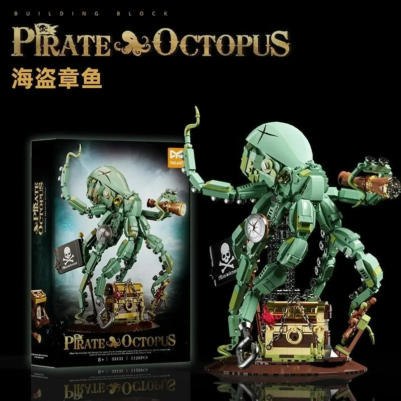 

MOC Building Blocks: Mecha Pirate Octopus Assembly Set – Desktop Decor, Collectible Toy, Cool Gift for Boys, Holiday Toy