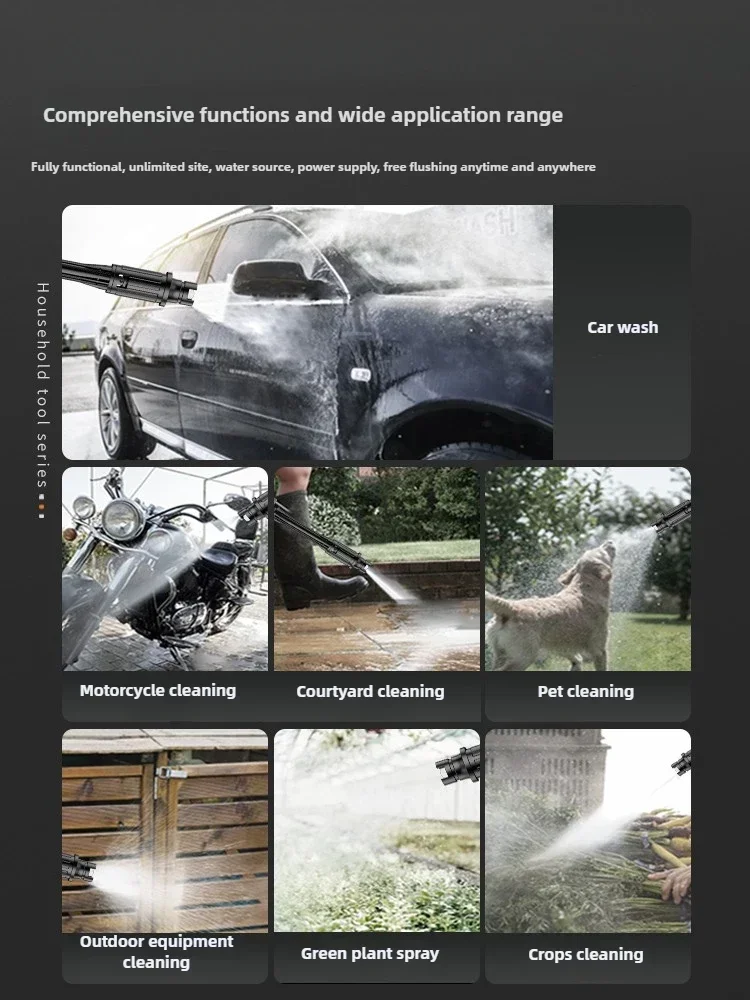 

Wireless High Pressure Water Gun Lithium Battery Car Washing Machine Portable Booster Home Cleaning Artifact