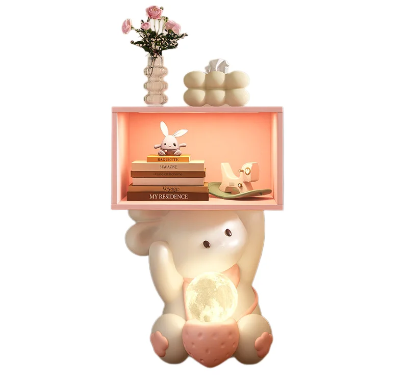 Cute rabbit-themed bedside tables for bedrooms, storage for children's rooms and living rooms, and lights for home decoration