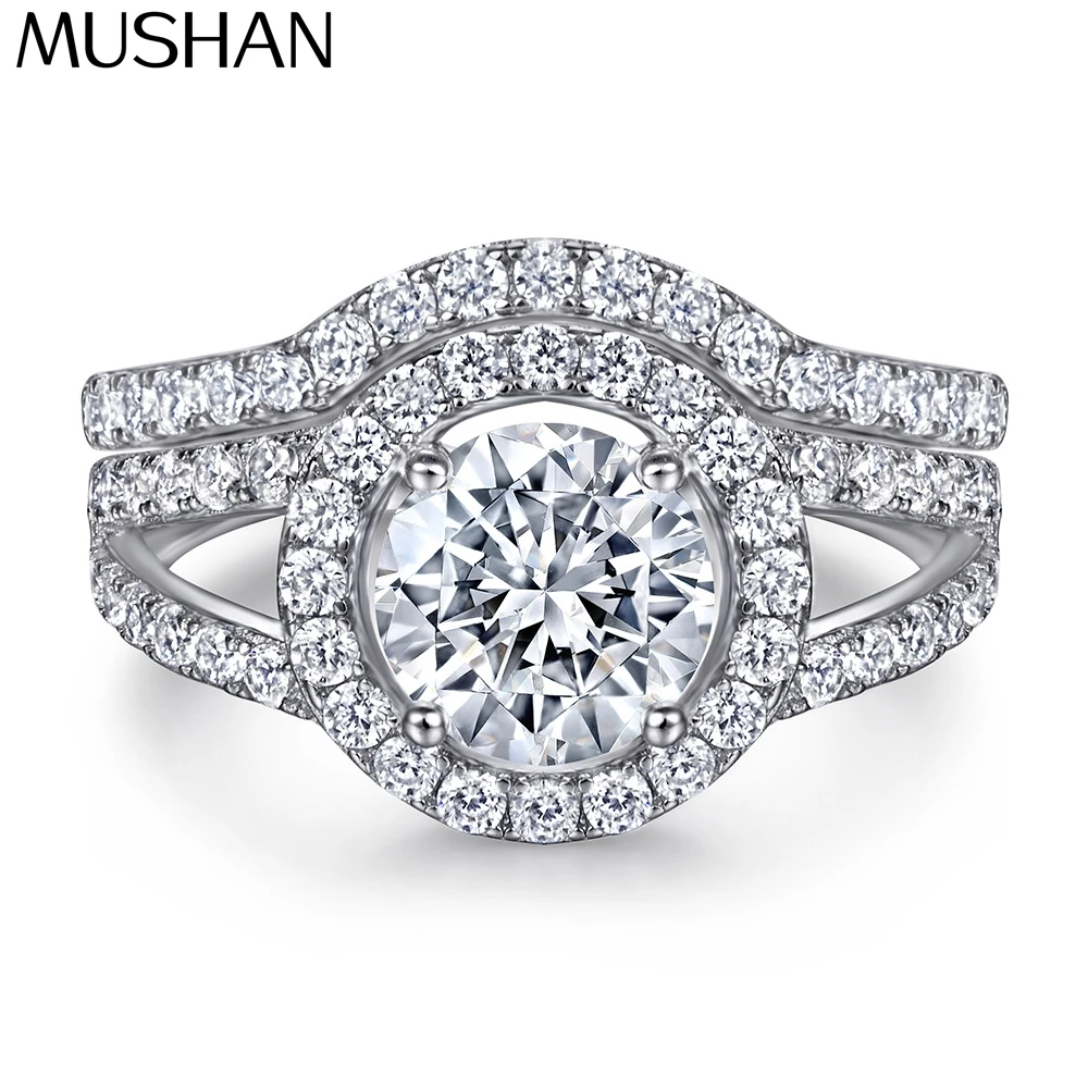 

MuShan Brand Jewelry 925 Sterling Silver Ring Zircon 5A Grade Marquise Wedding for Bride Real Gold Plated Fine Jewelry Rings