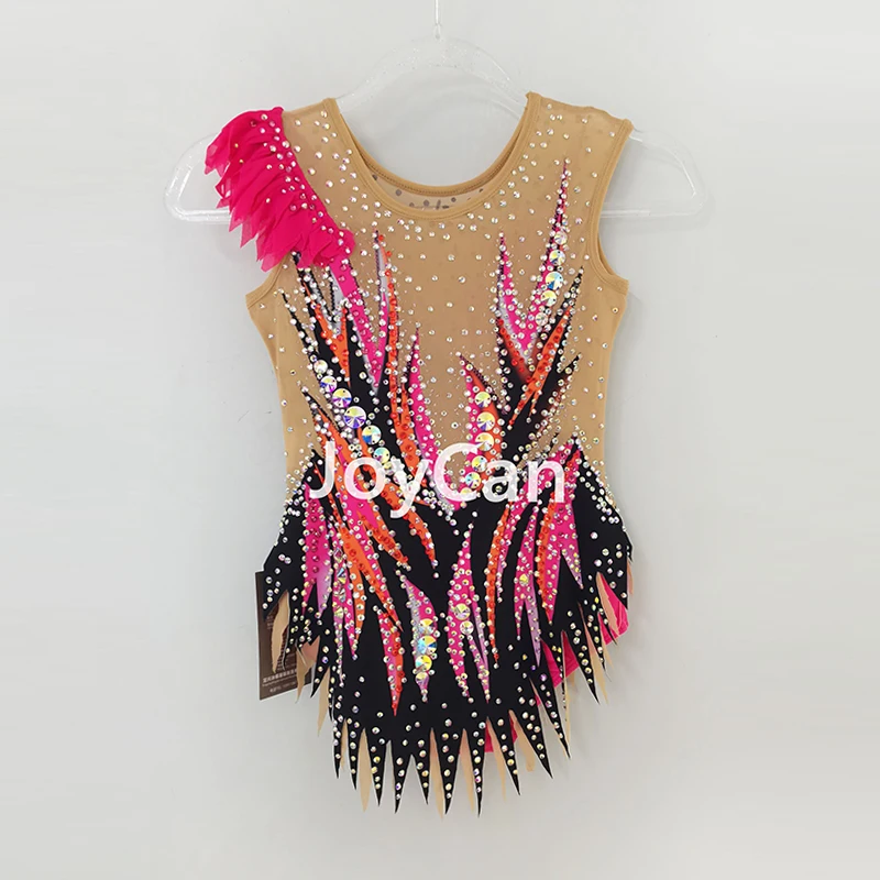 جويكان ثدي جمباز وردي سبانديكس للفتيات والنساء ، ملابس رقص أنيقة للمنافسة