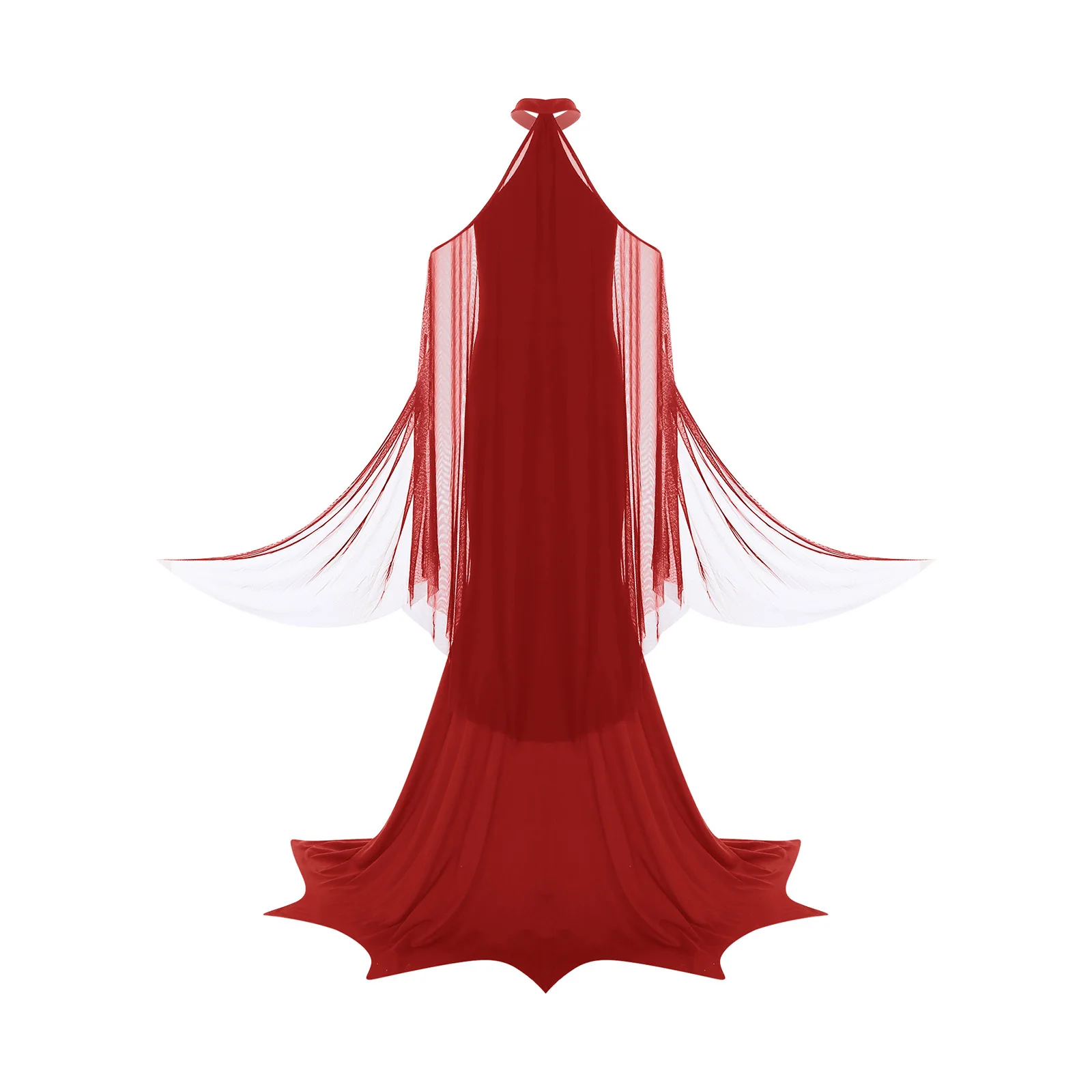 إمرأة مصاص دماء الساحرة فستان طويل الرسن ثقب المفتاح الجوف التدريجي شبكة القوطية حورية البحر تأثيري فستان ماكسي فستان الهالوين حتى الملابس #2