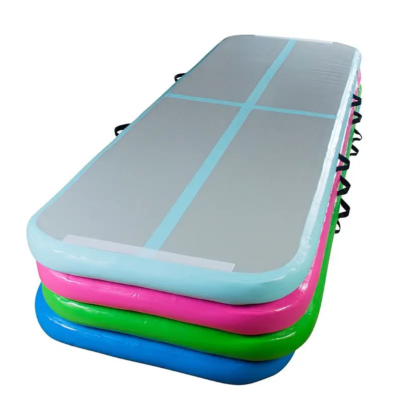 Piste gonflable pour tapis de gymnastique, 10 pieds, 13 pieds, 16 pieds, 8 pouces d'épaisseur, avec pompe à Air électrique