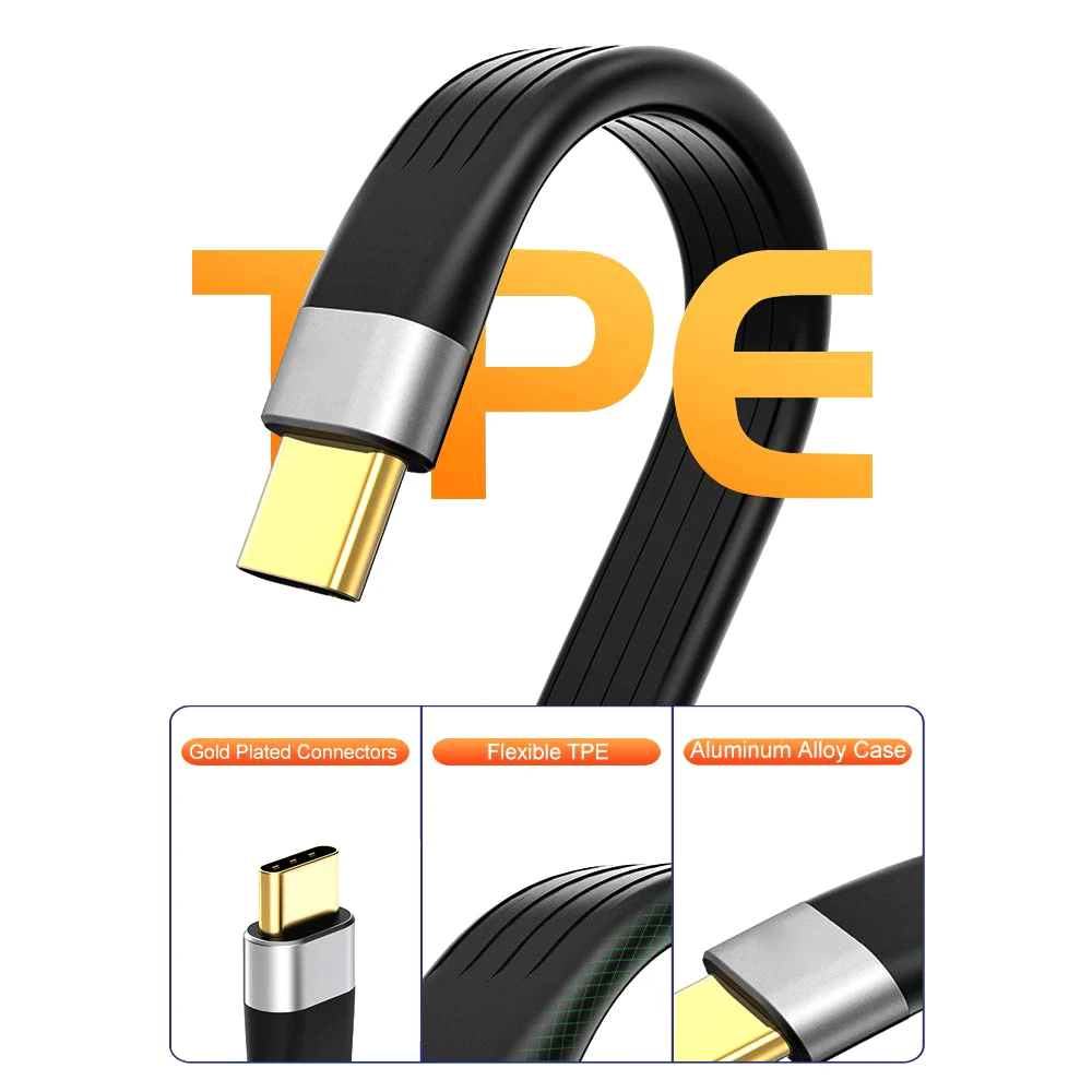 

B52C 4K USB-C 3.1 Gen 2 Кабель 10G Emark Chip Короткий тип C USB-C к USB-C Зарядное устройство для синхронизации видео Кабель PD 60 Вт 4K Video