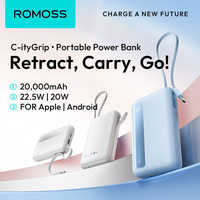 Romoss PPR20 Power Bank 20000mAh Fast Charging with Built-in Type-C Cable External Battery Portable PowerBank for iPhone Xiaomi