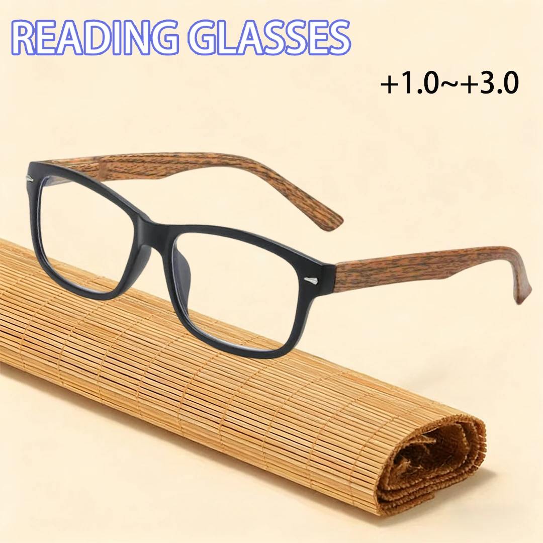 Modische Lesebrillen, Holzdesign Blaulichtfilter-Brillen, Unisex, +1,0 bis +3,0