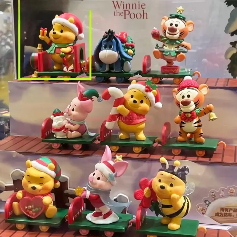 本物のディズニーくまのプーさんブラインドボックス,配達シリーズ,フィギュアモデル,クリスマスギフト,机の装飾,クリスマスギフト,サプライズボックス