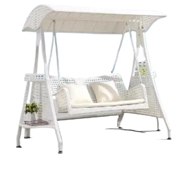 

Outdoor swing rocking chair outdoor two-person balcony swing courtyard garden light luxury hanging basket rattan chair wrought