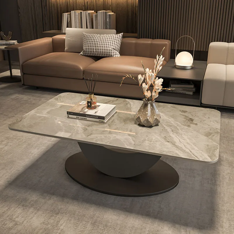 Wide Minimalist Coffee Table Fireplace Collectable Center Table Space Saving Secure Tavolino Salotto Living Room Furniture