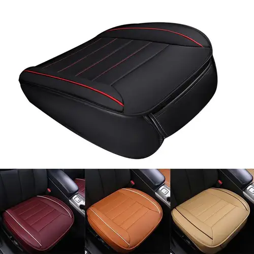 Funda de asiento de coche para las cuatro estaciones, cojín de cuero PU 3D, almohadilla transpirable, alfombrilla Universal para silla de coche, accesorios