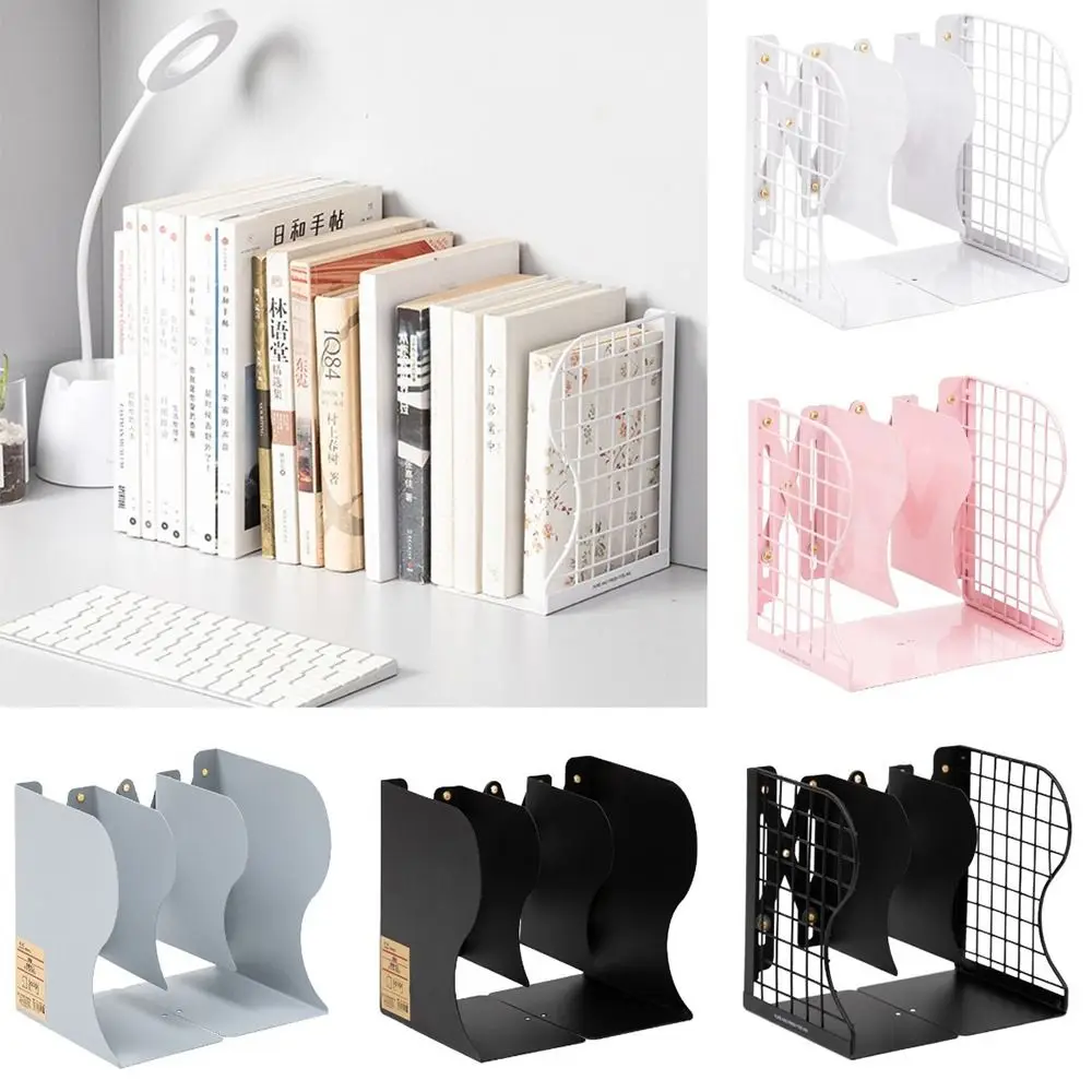 Bookends ปรับความจุขนาดใหญ่ทนทาน Nonslip ขยายผู้ถือเอกสารประหยัดพื้นที่ 3 ช่องเดสก์ท็อปชั้นวางหนังสือโลหะ